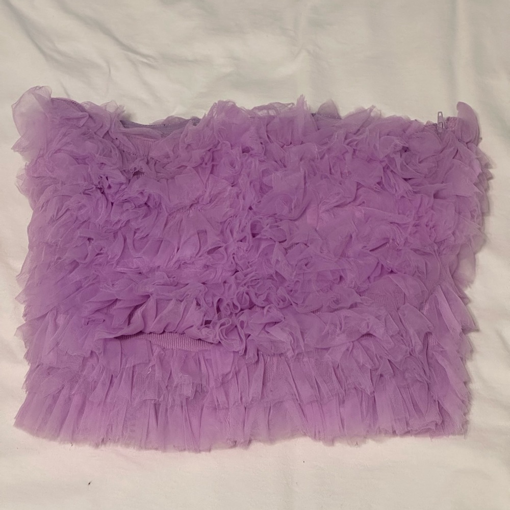 Purple Tulle Tube Top